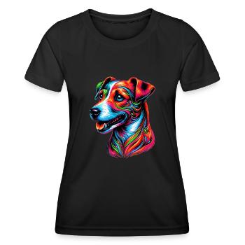 Jack Russell Terrier Dog - Women's Functional T-Shirt - black - Front - AI Model Female 172 light (172cm)