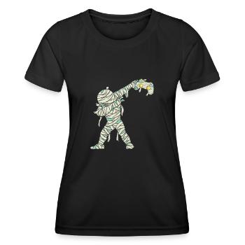 Halloween Dabbing Mummy Gamer - Frauen Funktions-T-Shirt - Schwarz - Vorne - AI Model Female 172 light (172cm)