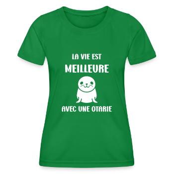 Animal mignon humour otarie - T-shirt sport Femme - vert - Devant - AI Model Female 172 dark (172cm)