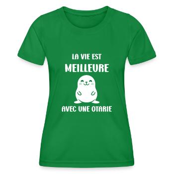Animal mingon humour otarie - T-shirt sport Femme - vert - Devant - AI Model Female 172 dark (172cm)