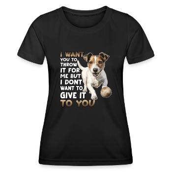Cute Jack Russell Dog T for Dog Owners as Walkie - Women's Functional T-Shirt - black - Front - AI Model Female 172 light (172cm)