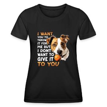 Jack Russell T pour les propriétaires de chiens - T-shirt sport Femme - noir - Devant - AI Model Female 172 light (172cm)