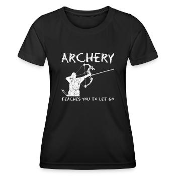 Compound Bow Shooting Joke Archery Bow - Women's Functional T-Shirt - black - Front - AI Model Female 172 light (172cm)