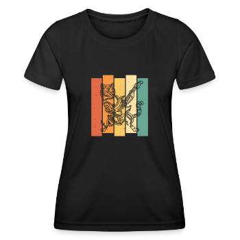 Electric Guitar Electric Guitar - Women's Functional T-Shirt - black - Front - AI Model Female 172 light (172cm)