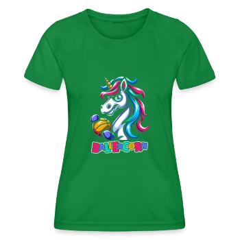 Basket-ball, Basketteur, Licorne, Ballercorn - T-shirt sport Femme - vert - Devant - AI Model Female 172 dark (172cm)