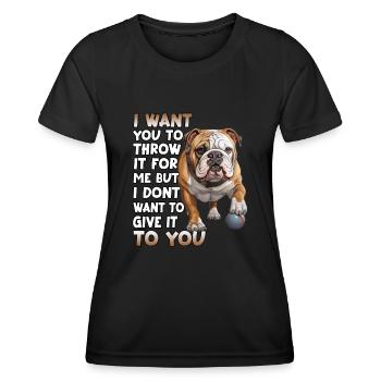 Bulldog anglais Amoureux des chiens Bulldogs - T-shirt sport Femme - noir - Devant - AI Model Female 172 light (172cm)