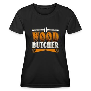 Lumberjack Carpenter Wood - Frauen Funktions-T-Shirt - Schwarz - Vorne - AI Model Female 172 light (172cm)