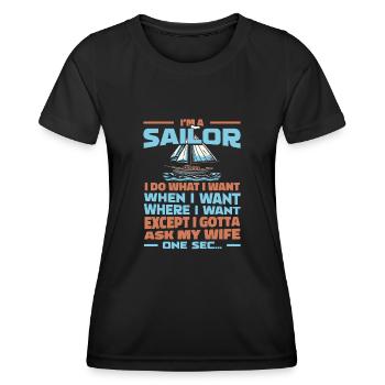 Voile, Voile, Voilier - T-shirt sport Femme - noir - Devant - AI Model Female 172 light (172cm)