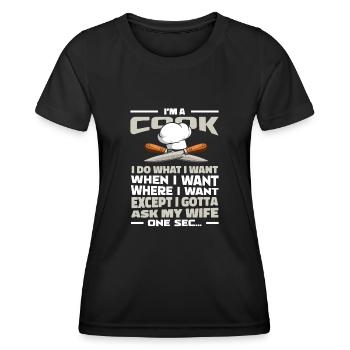 Koch Kochen - Frauen Funktions-T-Shirt - Schwarz - Vorne - AI Model Female 172 light (172cm)