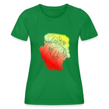 FARBE SCHNAUZER ONE LINE - Frauen Funktions-T-Shirt - Kelly Green - Vorne - AI Model Female 172 dark (172cm)