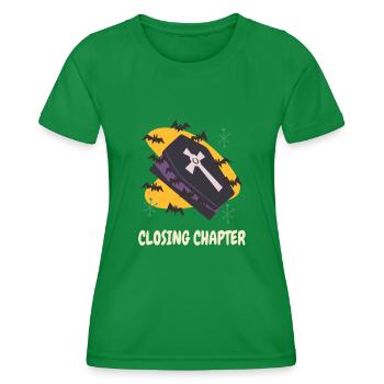 Death Coffin Goth Casket Spooky Halloween Vampires - Women's Functional T-Shirt - kelly green - Front - AI Model Female 172 dark (172cm)