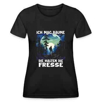 Hiking T für Wander Fans ideal fürs Trekking - Frauen Funktions-T-Shirt - Schwarz - Vorne - AI Model Female 172 light (172cm)