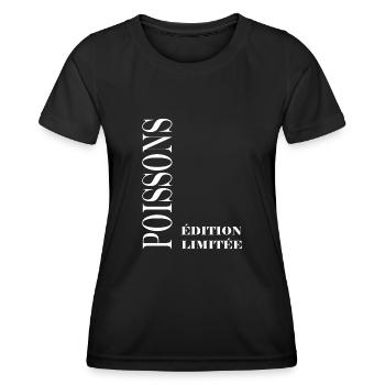 poissons - T-shirt sport Femme - noir - Devant - AI Model Female 172 light (172cm)
