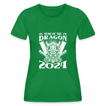 Jahr Des Drachen 2024 - Frauen Funktions-T-Shirt - Kelly Green - Vorne - AI Model Female 172 dark (172cm)