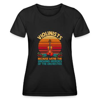 Violonistes parce que nous sommes les héros méconnus de la - T-shirt sport Femme - noir - Devant - AI Model Female 172 light (172cm)