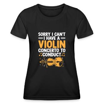 Désolé, je ne peux pas, j’ai un concerto pour violon à diriger - T-shirt sport Femme - noir - Devant - AI Model Female 172 light (172cm)