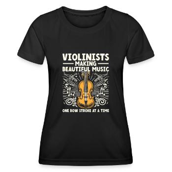 Violonistes faisant de la belle musique Un coup d’archet A - T-shirt sport Femme - noir - Devant - AI Model Female 172 light (172cm)