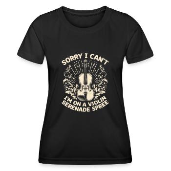 Désolé je ne peux pas je suis sur un violon sérénade spree violi - T-shirt sport Femme - noir - Devant - AI Model Female 172 light (172cm)
