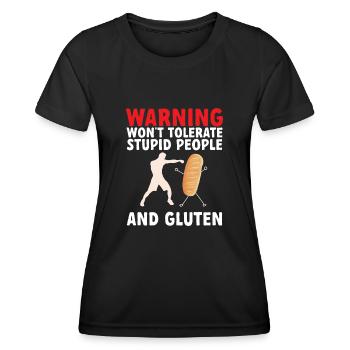 Sans gluten Intolérance au gluten - T-shirt sport Femme - noir - Devant - AI Model Female 172 light (172cm)