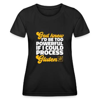 Sans gluten Intolérance au gluten - T-shirt sport Femme - noir - Devant - AI Model Female 172 light (172cm)