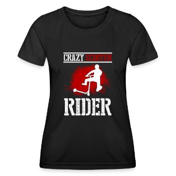 Kick Scooter Stunt Scooter Kick Skater Scooter - Frauen Funktions-T-Shirt - Schwarz - Vorne - AI Model Female 172 light (172cm)