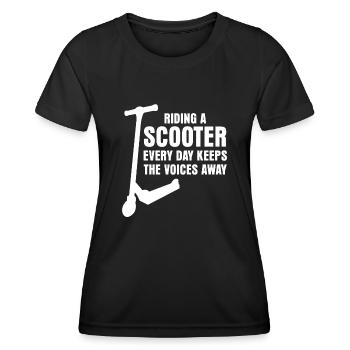 Stunt Scooter Kick Scooter Rider - Frauen Funktions-T-Shirt - Schwarz - Vorne - AI Model Female 172 light (172cm)