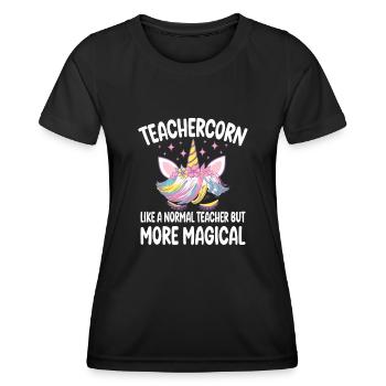 Teachercorn comme un professeur normal Cadeaux de tuteur - T-shirt sport Femme - noir - Devant - AI Model Female 172 light (172cm)
