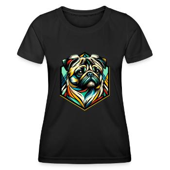 Pug Dog - Women's Functional T-Shirt - black - Front - AI Model Female 172 light (172cm)