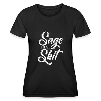 Sage cette merde - T-shirt sport Femme - noir - Devant - AI Model Female 172 light (172cm)