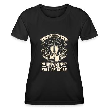 Geiger Wir bringen Harmonie in eine Welt voller Noi - Frauen Funktions-T-Shirt - Schwarz - Vorne - AI Model Female 172 light (172cm)