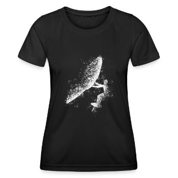 Wing Foiling Winging Wing Surfing - Women's Functional T-Shirt - black - Front - AI Model Female 172 light (172cm)
