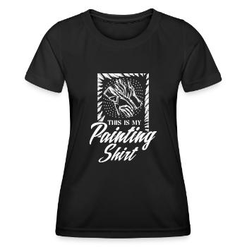 This is my painting shirt Dekorieren Gießen Malen - Frauen Funktions-T-Shirt - Schwarz - Vorne - AI Model Female 172 light (172cm)