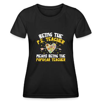 Physical Education Teacher Physical Education Teacher - Women's Functional T-Shirt - black - Front - AI Model Female 172 light (172cm)