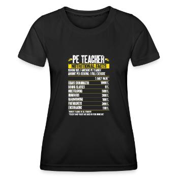 Professeur d’éducation physique Professeur d’éducation physique - T-shirt sport Femme - noir - Devant - AI Model Female 172 light (172cm)