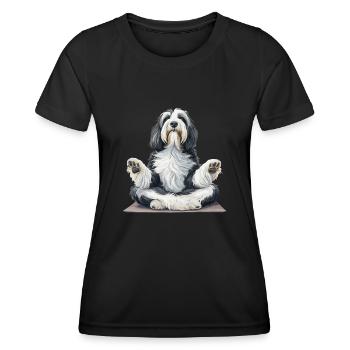 Inhale, Exhale - Pug, Yoga, Exercise, Dog Sports - Women's Functional T-Shirt - black - Front - AI Model Female 172 light (172cm)