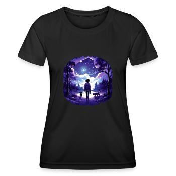 T-shirt rêveur de propriétaire de chien - T-shirt sport Femme - noir - Devant - AI Model Female 172 light (172cm)