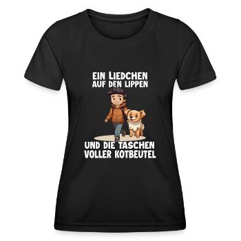 Anime Hundehalter T-shirt Kawaii Stuff - Frauen Funktions-T-Shirt - Schwarz - Vorne - AI Model Female 172 light (172cm)