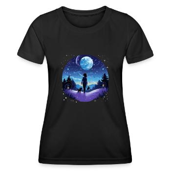 Dog owner Dog mom T Dog owner Dogmom - Women's Functional T-Shirt - black - Front - AI Model Female 172 light (172cm)