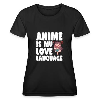 Anime My Love Language Japanese Anime Manga Otaku - Frauen Funktions-T-Shirt - Schwarz - Vorne - AI Model Female 172 light (172cm)