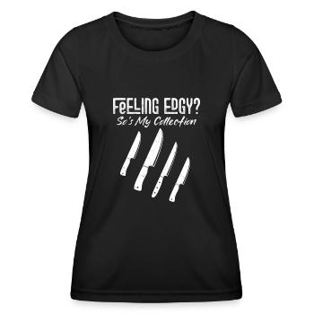 Feeling Edgy? So's My Collection Hobby Knife Colle - Frauen Funktions-T-Shirt - Schwarz - Vorne - AI Model Female 172 light (172cm)