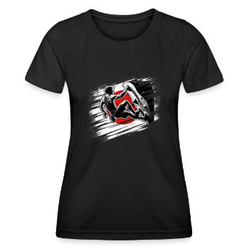 Japan Climber – Escalade de bloc en détresse - T-shirt sport Femme - noir - Devant - AI Model Female 172 light (172cm)