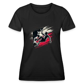 Poland Climber – Escalade de bloc en détresse - T-shirt sport Femme - noir - Devant - AI Model Female 172 light (172cm)