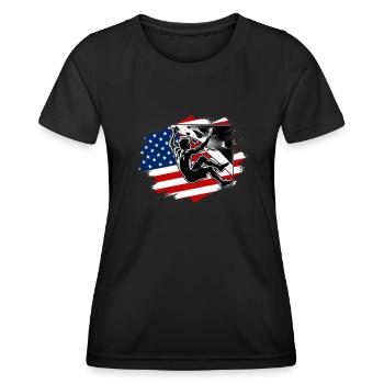 Grimpeur aux États-Unis - Boulder UK Boulderer Escalade - T-shirt sport Femme - noir - Devant - AI Model Female 172 light (172cm)