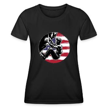 Grimpeur aux États-Unis - Boulder UK Boulderer Escalade - T-shirt sport Femme - noir - Devant - AI Model Female 172 light (172cm)