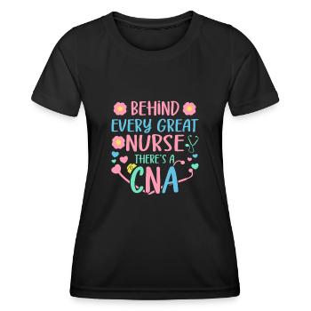 CNA Nursing Quotes Funny Nurse Lovers Cute CNA - Women's Functional T-Shirt - black - Front - AI Model Female 172 light (172cm)