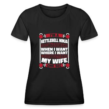 Kettlebell - Frauen Funktions-T-Shirt - Schwarz - Vorne - AI Model Female 172 light (172cm)