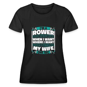 Rudern Ruderer - Frauen Funktions-T-Shirt - Schwarz - Vorne - AI Model Female 172 light (172cm)