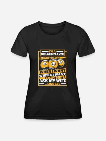 Billard - Frauen Funktions-T-Shirt - Schwarz