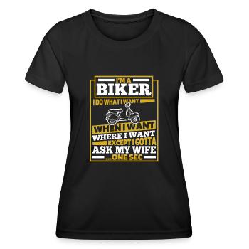 Motorroller - Frauen Funktions-T-Shirt - Schwarz - Vorne - AI Model Female 172 light (172cm)