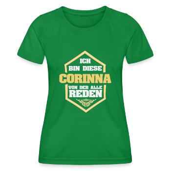 Corinna comme surnom - T-shirt sport Femme - vert - Devant - AI Model Female 172 dark (172cm)